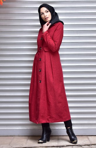 Buttoned Cache Coat 7002-12 Red 7002-12