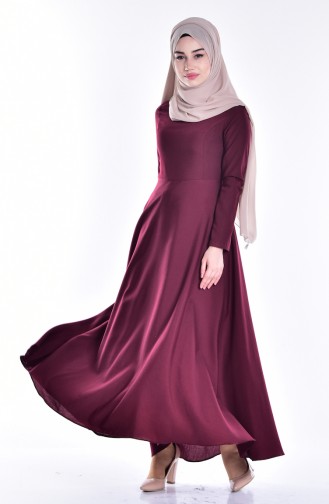 Dark Claret Red Hijab Dress 4122A-13