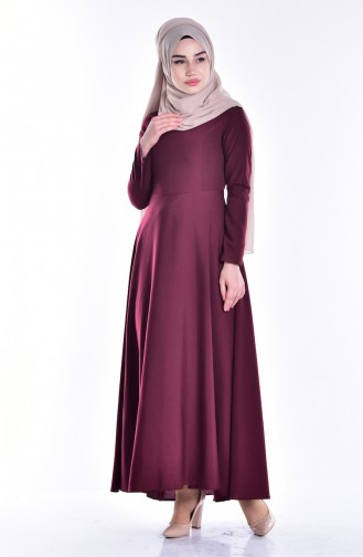 Dark Claret Red Hijab Dress 4122A-13