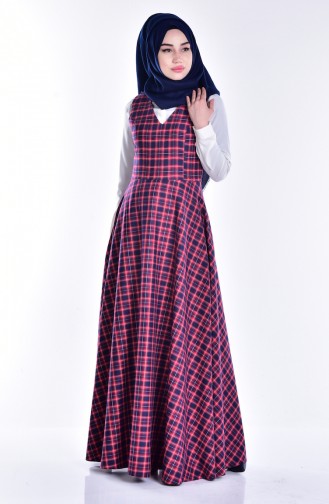 Navy Blue Hijab Dress 7153-07