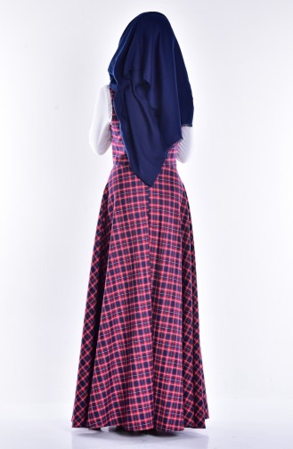 Navy Blue Hijab Dress 7153-07