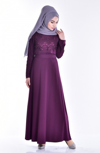 Plum Hijab Dress 0117-04