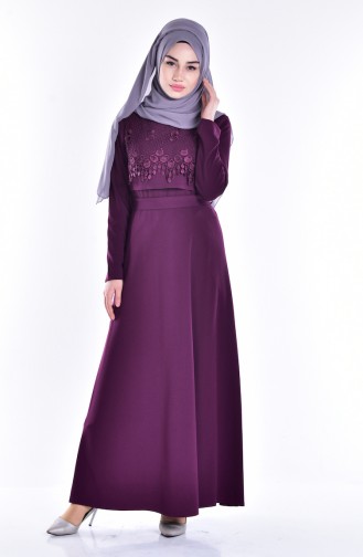 Plum Hijab Dress 0117-04