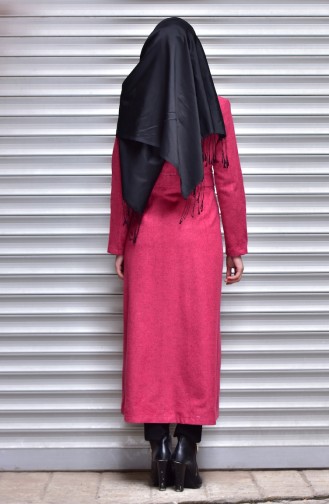 Fleece Mantel mit Knöpfen  7002-10 Pink 7002-10