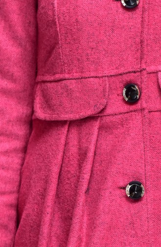 Fleece Mantel mit Knöpfen  7002-10 Pink 7002-10