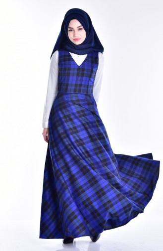 Saxe Hijab Dress 7153-02