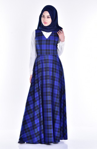 Saxe Hijab Dress 7153-02