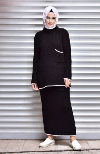 Skirt Blouse Knitwear Suit 5810-01 Black 5810-01
