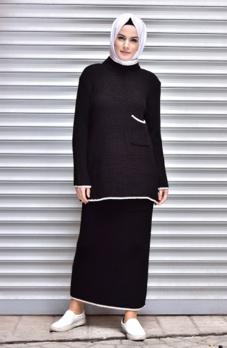 Skirt Blouse Knitwear Suit 5810-01 Black 5810-01