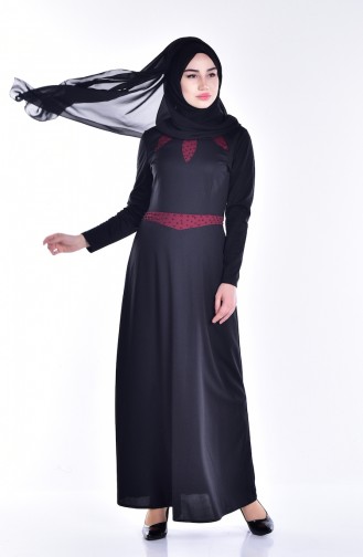 Black Hijab Dress 8000-06
