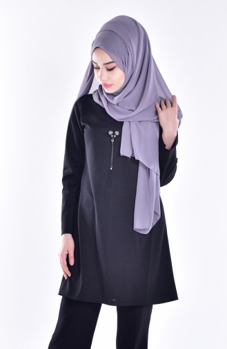Tunic with Necklace 4429-01 Black 4429-01