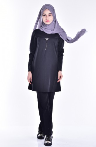 Tunic with Necklace 4429-01 Black 4429-01