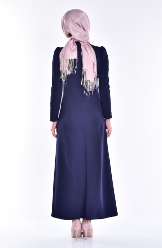 Hell-Dunkelblau Hijab Kleider 2854-06