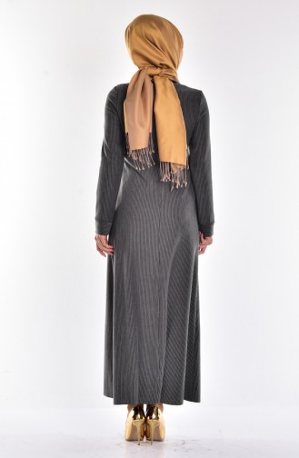 Khaki Hijab Dress 0597-02