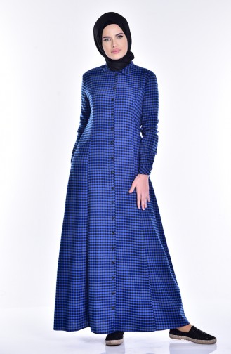 Saxe Hijab Dress 7142-06