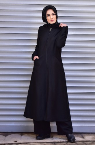 معطف طويل أسود 1012-01