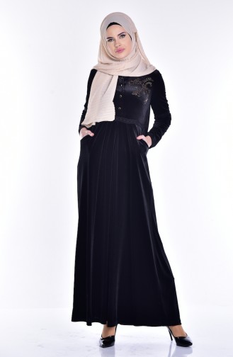 Black Hijab Dress 1522-05