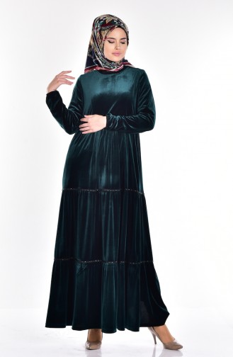 Green Hijab Dress 1521-04