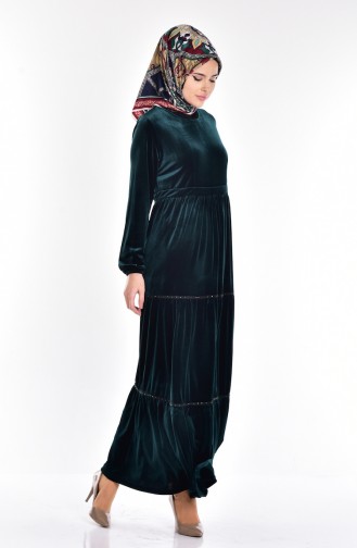 Green Hijab Dress 1521-04