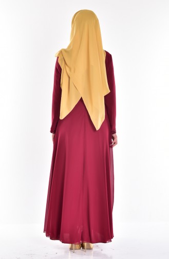 Sequin Lace Dress 3232-02 Claret Red 3232-02