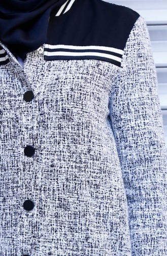Cape a Motifs a Boutons Pressions 14966-01 Noir Blanc 14966-01
