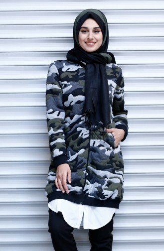 Cape a Motif Camouflage 15268-01 Vert Gris 15268-01