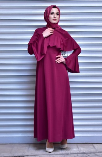 Fuchsia Hijab Dress 8088-10