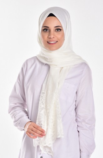 Châle Polar a Dentelle 40035-06 Blanc 06