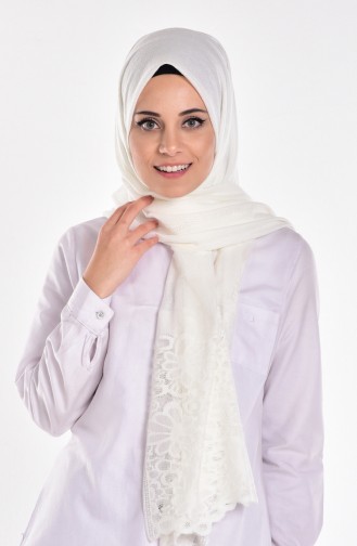 Châle Polar a Dentelle 40035-06 Blanc 06