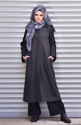 SUKRAN Hidden Button Cape 35800-04 Anthracite 35800-04