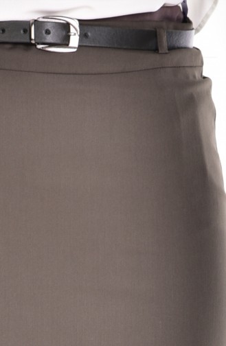 Belted Pencil Skirt 1580-05 Khaki Green 1580-05