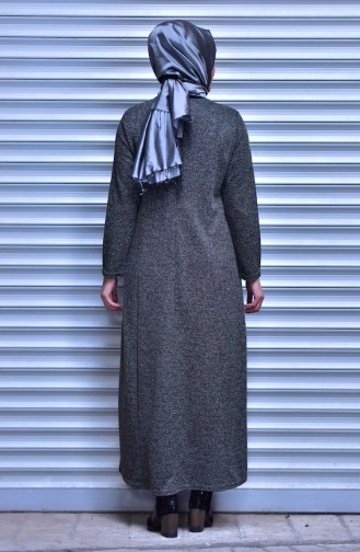 Khaki Hijab Dress 0989-03