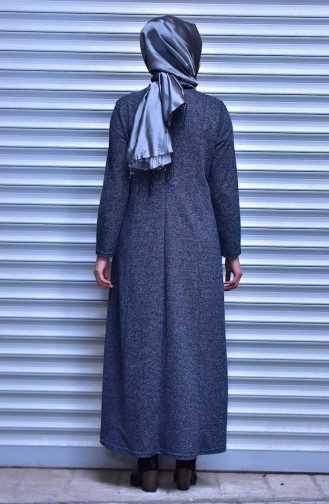 Navy Blue Hijab Dress 0989-02