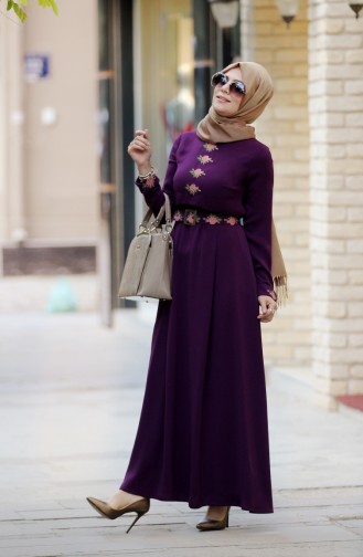 Purple Hijab Evening Dress 0008-01