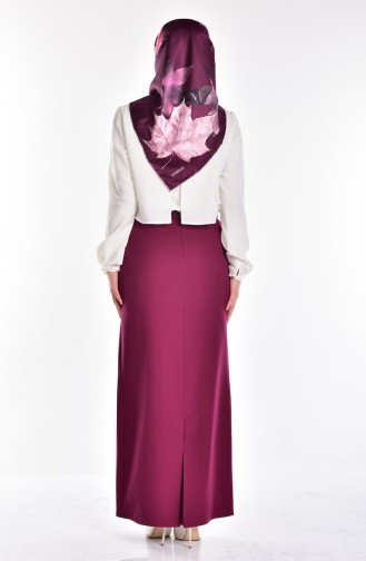 Belted Pencil Skirt 1580-06 Plum 1580-06