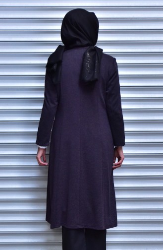 Übergröße Cape mit Leder Detail 0968-04 Zwetschge 0968-04