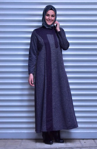 Plum Hijab Dress 0988-01