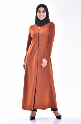 Abaya mit Reisverschluss 3035-15 Zimt 3035-15