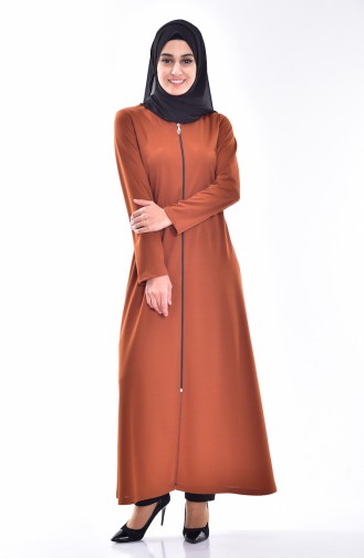 Abaya mit Reisverschluss 3035-15 Zimt 3035-15