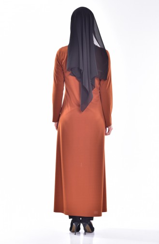 Abaya mit Reisverschluss 3035-15 Zimt 3035-15