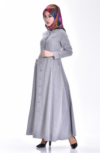 Gray Hijab Dress 7144-03
