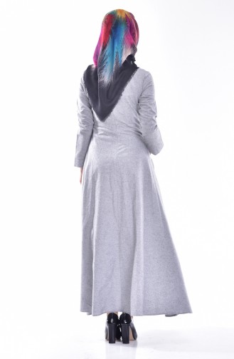 Gray Hijab Dress 7144-03