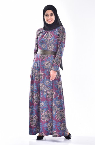 Brown Hijab Dress 7441-01