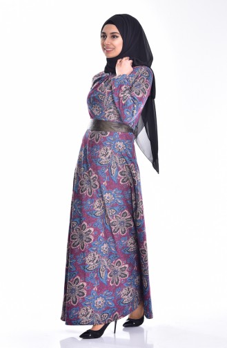 Brown Hijab Dress 7441-01