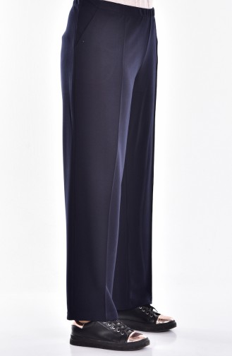 Pantalon avec Poches Grande Taille 0972-01 Bleu Marine 0972-01
