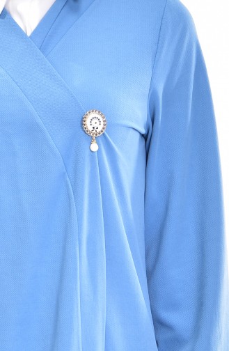 Abaya avec Broche 1003-01 Bleu 1003-01