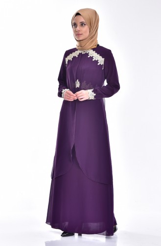 Lace Evening Dress 3234-03 Purple 3234-03