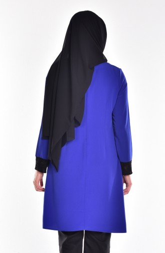Tunique a Dentelle Grande Taille 2177-01 Bleu Roi 2177-01