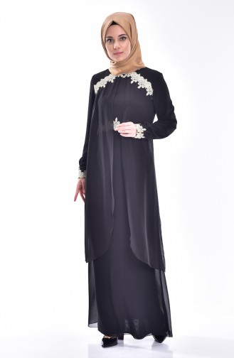 Lace Evening Dress 3234-01 Black 3234-01