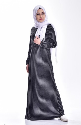 Schwarz Hijab Kleider 0188-03